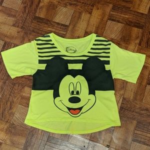 Neon Disney Mickey Mouse Cropped Top